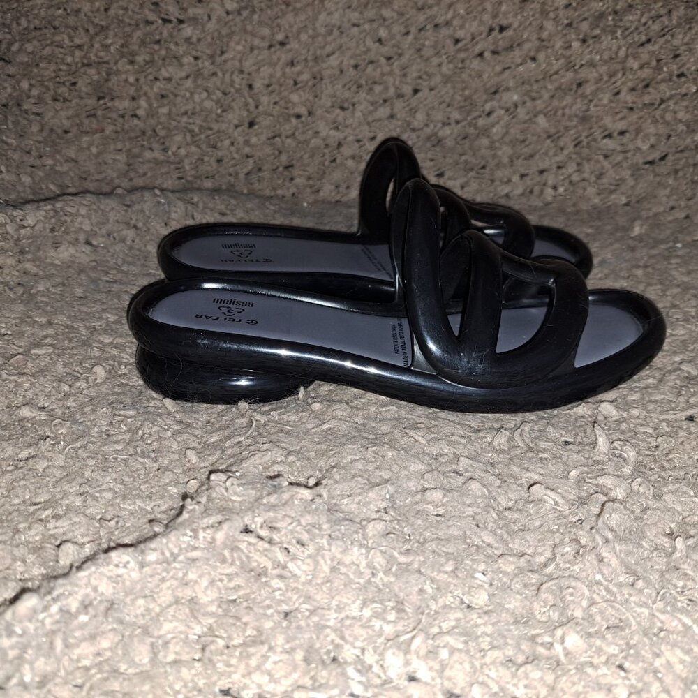 MELISSA x TELFAR Jelly Slide-Black-Size 39/8 US-Near Mint - Picture 5 of 10